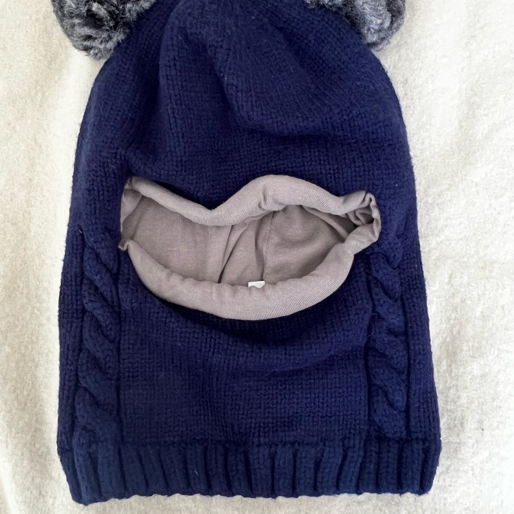 Navy Blue Kids Winter Hat with Ears